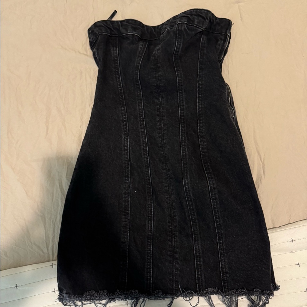 Zara Black Strapless Bodycon Dress